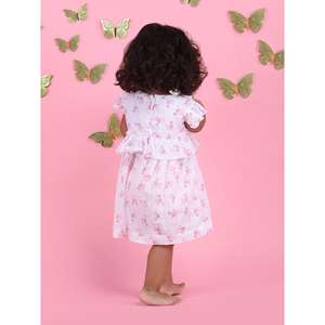 Polka Tots Sin mangas Flamingo Fingers Print vestido con diadema-Multicolor - Product Image 2