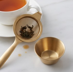 ที่กรองชาสแตนเลสสีทองหรูหราสำหรับต้มกาแฟและชาเอสเพรสโซที่บ้านหรือในโรงแรม - Product Image 4