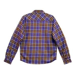 Camisa de Franela a Cuadros Ligera Personalizada 100% Algodón Antiarrugas para Otoño, Camisa a Cuadros Morada para Hombre, Camisa de Leñador - Product Image 2