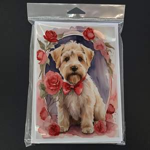 Wheaten Terrier Valentine Roses A7 <b>Greeting</b> <b>Cards</b> Pack of 8 Blank <b>Note</b> <b>Cards</b> with Envelopes Whimsical 5x7 Size - Product Image 3
