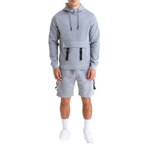 Conjunto corto de dos piezas con capucha de algodón 100% para hombre, chándales para correr con logotipo personalizado de la mejor calidad para deportes de verano - Product Image 1