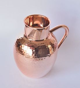 Floral Pattern Copper Pitcher With Handle <b>Large</b> Capacity Home Drinkware - Product Image 2