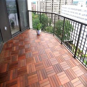 Baldosas de terraza entrelazadas de WPC marrón premium |   Tarima Exterior Compuesta Resistente a la Intemperie para Balcón, Patio y Terraza - Product Image 4