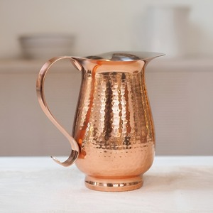 Durable Copper Jug with Smooth Inner Surface and Rustic Exterior Finished Perfect for Office <b>Desk</b> or <b>Study</b> Table - Product Image 3