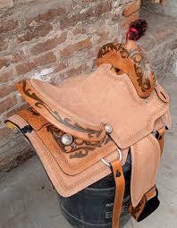 Western Saddle Barrel Trail American Style Handcrafted Horse Saddle Tack Equestrian Set of 100% Genuine <b>Harness</b> <b>Leather</b> - Product Image 3