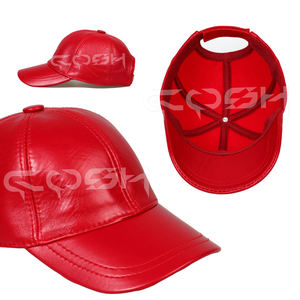 Gorra de béisbol de cuero genuino lisa para hombres y mujeres - Product Image 6