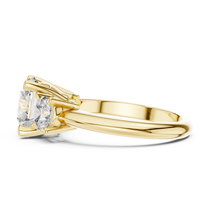 Ensemble de bagues tendance en diamant de laboratoire 2,5 carats, or jaune 18 carats plaqué rhodium, pierre latérale 1 carat, pour fiançailles, mariage, soirée, ou cadeau - Product Image 5