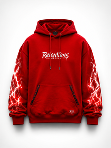Sweat-shirt à capuche surdimensionné personnalisé avec motif éclair rouge, streetwear, unisexe, OEM ODM - Product Image 1