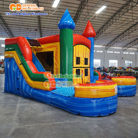 Château gonflable multi-thèmes de qualité commerciale avec toboggan, grand château gonflable pour enfants, location pour fêtes toute saison