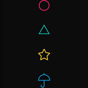 Camiseta Gráfica Negra para Hombre, Manga Corta, Cuello Redondo, Estampado Minimalista de Formas Verticales, Círculo, Triángulo, Estrella, Paraguas, Corte Casual - Product Image 5