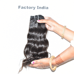 <b>Cheap</b> 100% Natural Black Manufactures Bundle Wavy women Deep Wave super double drawn silky and soft Indian Human Hair wholesale - Product Image 5
