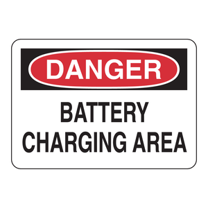 Panneau de signalisation d'aire de charge de batterie Brady Danger - Panneau d'avertissement de sécurité intérieur/extérieur - Product Image 1