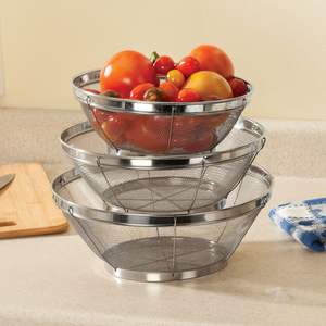 Panier à fruits en acier inoxydable pour le rangement sur comptoir de cuisine moderne, avec un design en fil métallique durable et résistant à la rouille, grande capacité - Product Image 2