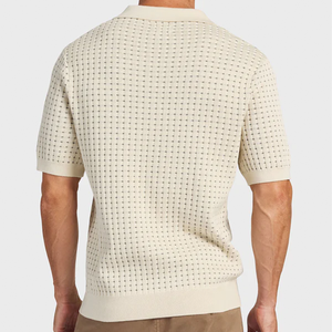 เสื้อเชิ้ตผู้ชายลำลองสำหรับฤดูร้อน ถักโครเชต์ ระบายอากาศได้ดี ปักลายเสือดาว สไตล์วินเทจ - Product Image 5