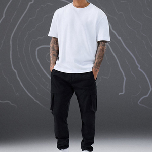Camiseta de Alta Calidad de 400g con Cuello Ajustado, Estilo Urbano, 100% Algodón, para Hombre, Lisa, para Impresión Personalizada - Product Image 2