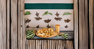 7 Piece Designer Brass Dinner Set Thali Set - 1 Plate, 3 Bowls, 1 Chuttney Bowl & 1 Glass - Dinnerware Tableware Gift item - Product Image 3