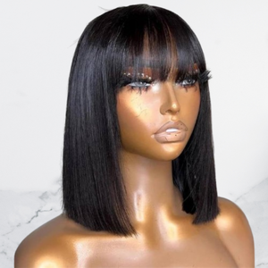 <b>Short</b> 120% Density Average Size Human Hair <b>Wigs</b> for Natural Daily Wear - Product Image 1