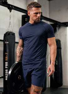 mens compression t shirt gym fitness athletic wear quick dry stretch fabric training workout <b>tshirt</b> supplier - Product Image 3