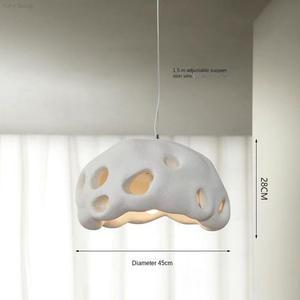 Lámpara Colgante Ovalada de Diseño Industrial Nórdico, Moderna, en Blanco y Negro, con Concepto Wabi Sabi para Uso en Restaurantes - Product Image 5