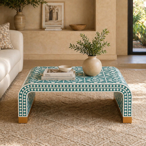 Premium Bone Inlay <b>Coffee</b> <b>Table</b> Modern Handmade Living Room Furniture Decorative Cocktail <b>Table</b> Unique Pattern - Product Image 4