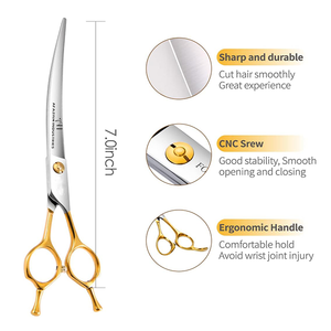 Hot Selling Pet Grooming Curved <b>Scissor</b> Stainless steel Shear for <b>Dog</b> Cat Grooming - Product Image 6