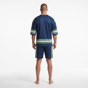 Conjunto de Camiseta de Fútbol para Hombre Hawk Eye, Color Azul Marino y Verde, Cuello en V, Manga Corta, Absorbe la Humedad, Ajuste Atlético, Poliéster, Ropa Deportiva de Equipo - Product Image 6