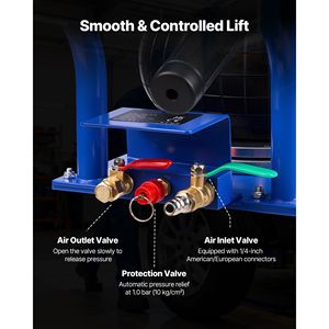 Martinetto Pneumatico a Tre Sacche da 3 Tonnellate/6613 Libbre, Sollevamento Rapido 1-6 s, con Tubi in Acciaio da 17,7 Pollici/450 mm - Product Image 4