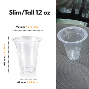 แก้วพลาสติก HOK Slim Series ขนาด 12 ออนซ์ ใส ทรงกลม วัสดุ PS แพ็ค 50 ใบ สำหรับเครื่องดื่ม - Product Image 4