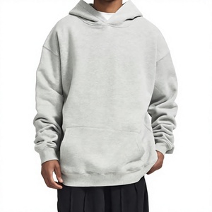Sudadera con capucha personalizada 2026 para hombre, estilo oversize, lisa, de forro polar, con hombros caídos y bolsillos, ropa urbana. - Product Image 3