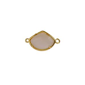 Quartz cerise fait à la main pierre précieuse fantaisie plaqué or texturé lunette Double connecteur fabrication de bijoux à bricoler soi-même et bracelets - Product Image 5