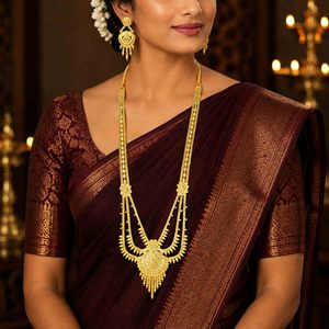 Wholesale 14K 18K 24K Micron Gold Rani Haar <b>Long</b> <b>Necklaces</b> Brass Traditional Dubai Style Bridal Gold Filled Jewelry Oro Joyeria - Product Image 2