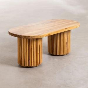 Mesa de Centro Ovalada Vandana Grand Hexa de Madera (Madera Sólida) - Product Image 2