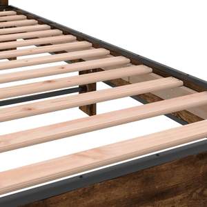 Cama con plataforma de tamaño completo de madera maciza marrón Mocha con diseño de cabecero tradicional de perfil bajo - Product Image 2