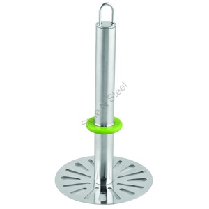 Presse-purée en acier inoxydable manche en plastique prise facile et ustensile de cuisine. Outils de cuisine en acier inoxydable Pav bhaji Masher - Product Image 1