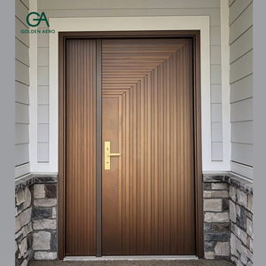 Panel Lateral para Puerta Exterior de Madera Sólida GA-35L, Diseño Contemporáneo con Ranuras, para Villa, Tamaño Personalizado Directo de Fábrica - Product Image 2