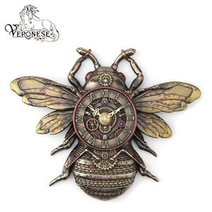 RELOJ DE PARED STEAMPUNK CON DISEÑO VERONESE - ARTESANÍA DE RESINA DE DECORACIÓN PARA EL HOGAR DE LUJO ARTÍSTICO PINTADO A MANO - Product Image 1