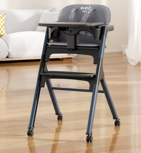 Chaise haute pliable portable pour bébé, siège d'appoint réglable avec plateau pour nourrissons et tout-petits - Product Image 5