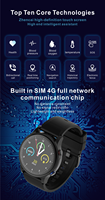Orologio GPS Tracker per la sicurezza degli anziani 4G SOS Call L10N Fall Alarm LBS cardiofrequitore smartwatch sanitari (versione alta)