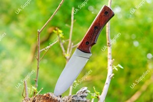 มีดทำมือจากเหล็กกล้าไร้สนิม 12C27 แบบฟูลแทงค์ ดรอปพอยต์ สำหรับกิจกรรมกลางแจ้ง ตั้งแคมป์ ล่าสัตว์ เอาตัวรอด ด้ามไม้พะยูง แข็งแรงทนทาน รับผลิตตามแบบ OEM - Product Image 3