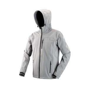 Men's Waterproof Softshell Jacket with <b>Fleece</b> Lining Outdoor <b>Work</b> Wear Uniform Zipper Closure and Print Pattern - Product Image 1