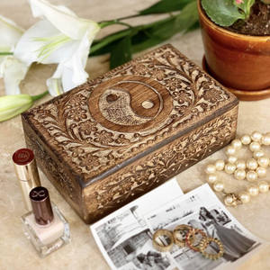 Coffre de rangement en bois fait main pas cher Aaliyan Impex pour bijoux, bibelots, pièces de monnaie, accessoires, design rustique pour l'organisation de la maison - Product Image 5