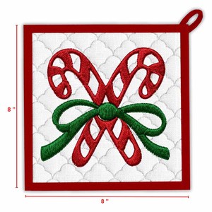 Magnifique porte-casserole en coton avec broderie de Noël, isolation thermique, écologique, au prix d'usine. - Product Image 5