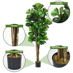 Albero Artificiale Decorativo da 6 Piedi per Interni ed Esterni, Vaso per Composizioni Uniche - Product Image 6