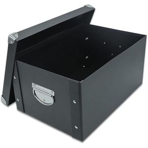 GUOZI Decorative Storage <b>Box</b> with Memory Lid Metal Reinforced Corners and Cardboard <b>File</b> Bin Handles Collapsible and Stylish - Product Image 1