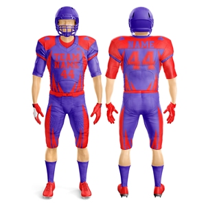 Wholesale Custom Football Uniform Set American Style Jersey Pants Breathable Polyester Mesh Durable Stitching Team Kit Supplier - Product Image 1