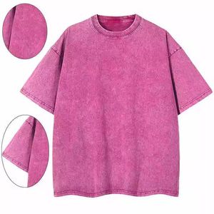 เสื้อยืดผู้ชาย 240GSM ผ้าฝ้าย 100% ล้างสีแบบแอซิดวอช สไตล์วินเทจ ทรงโอเวอร์ไซส์ สตรีทแวร์ ย้อนยุค ขาดๆ แบบดิสเทรส เสื้อยืดเปล่าสำหรับผู้ชาย - Product Image 5