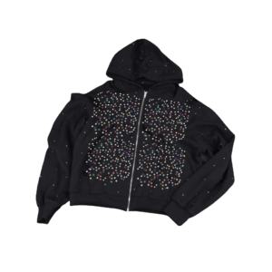 Sudaderas con Capucha para Hombre, Personalizadas con Pedrería, Sudaderas de Alta Calidad, 100% Algodón Mezclado, Gruesas, con Cremallera - Product Image 1