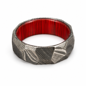Anillo de Acero de Damasco Hecho a Mano Personalizado Jexmoo con Caja de Anillo con Impresión Digital, Regalo Perfecto para el Día del Padre para Papá, Esposo, Novio - Product Image 4
