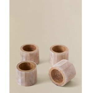 Anillo para Servilletas de Madera Hecho a Mano, Ecológico, Moderno, con Acabado Perlado, Decoración de Mesa, Accesorio para Cena de Boda - Product Image 1