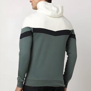 Sudaderas con capucha de alta calidad para hombre, extragrandes, con bloques de color, cierre completo, 100% algodón, forro polar, estilo casual, ropa urbana, venta al por mayor, OEM - Product Image 5